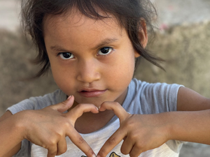 Peru Girl Heart Hands